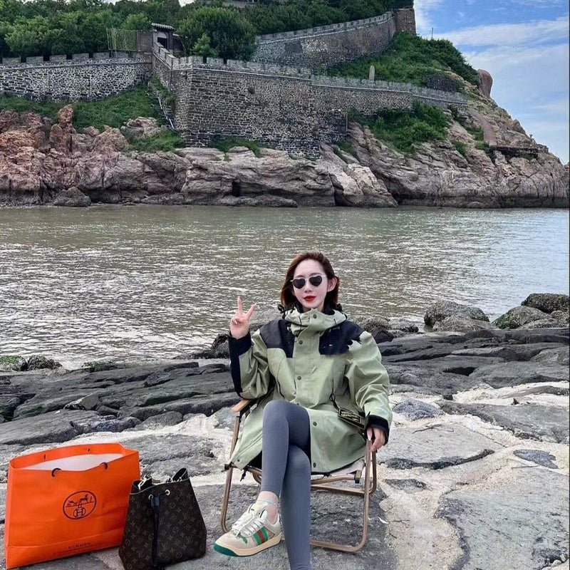 Putian 1990 Jacket Three-In-One Graphite Gray Matcha Green Velvet Liner Windproof Embroidery Men And Women Couples Outdoor - Image 5